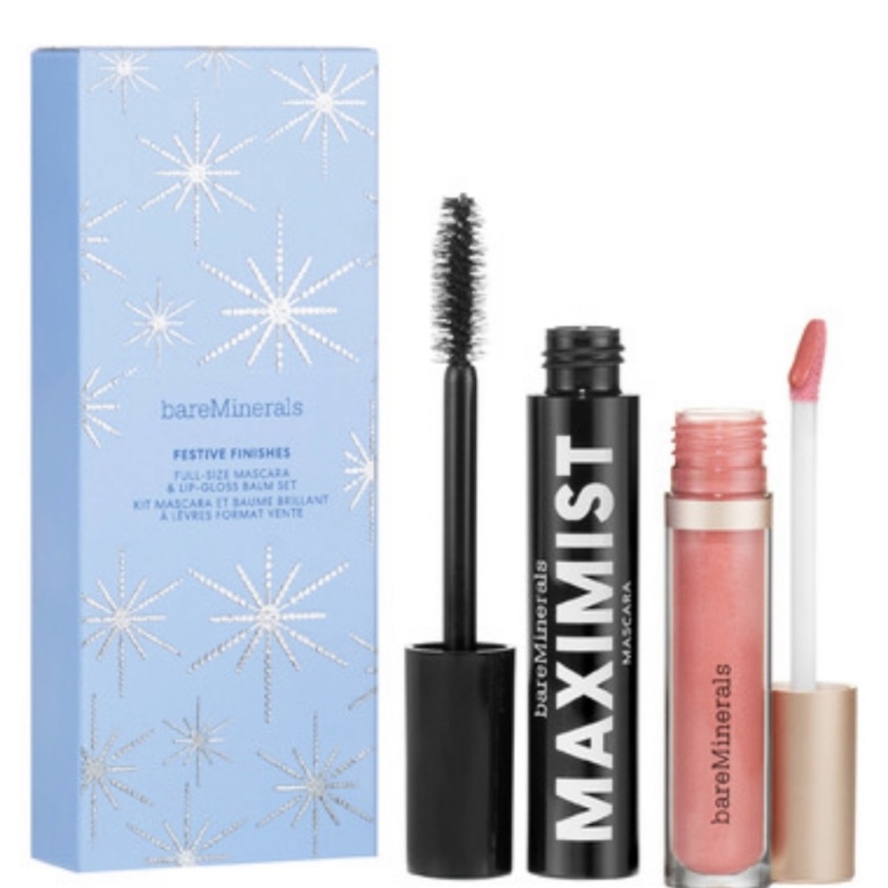 bareMinerals Festive Finishes Mascara & Lip Gloss Balm Set NEW